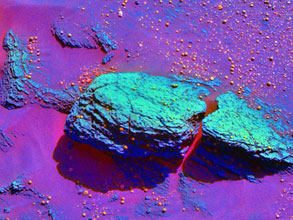 Mars Opportunity rock (colour-enhanced)