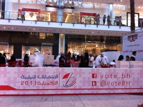 Voting inprogress at the mall